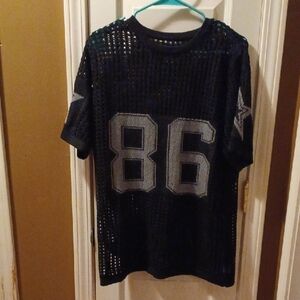 Black Mesh Jersey with Star and Number 86